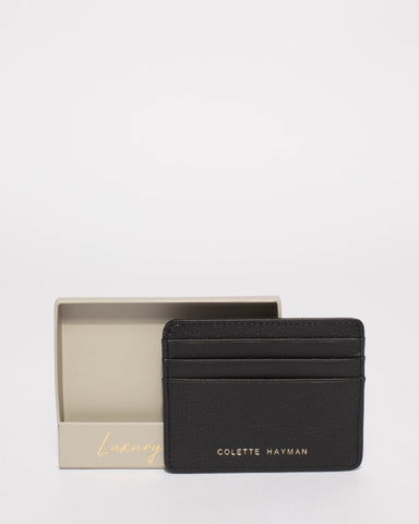 Black Leather Megan Credit Card Purse