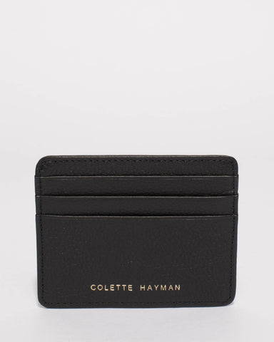 Black Leather Megan Credit Card Purse