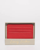 Red Leather Megan Credit Card Purse