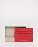 Red Leather Megan Credit Card Purse