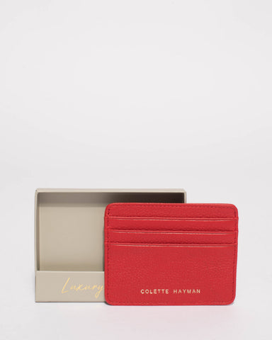 Red Leather Megan Credit Card Purse