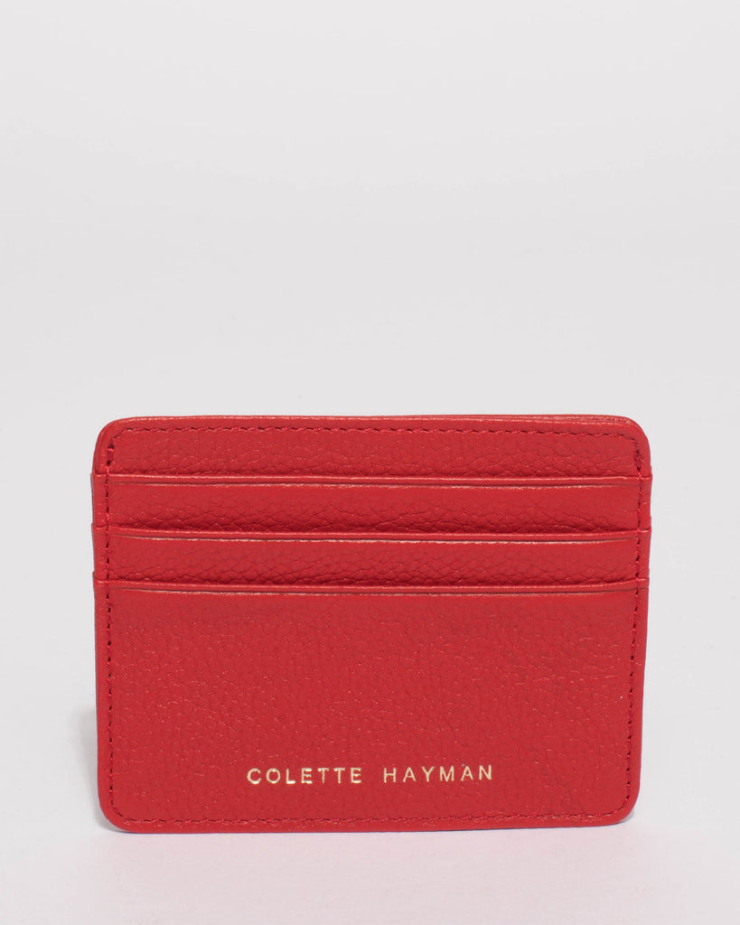 Red Leather Megan Credit Card Purse