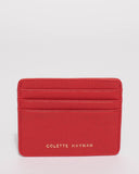 Red Leather Megan Credit Card Purse