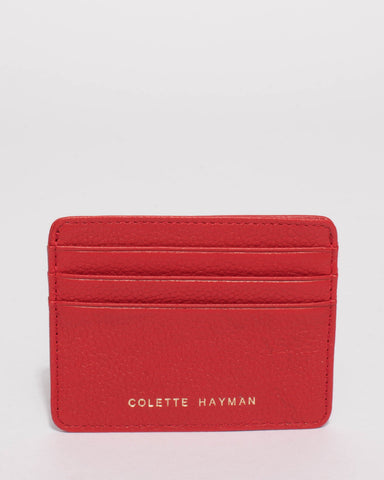 Red Leather Megan Credit Card Purse