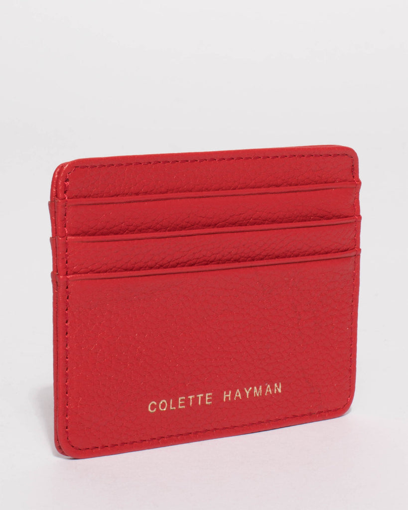 Red Leather Megan Credit Card Purse