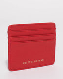 Red Leather Megan Credit Card Purse