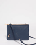 Navy Leather Margot Crossbody Bag