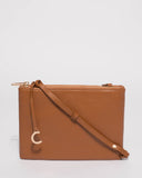 Tan Leather Margot Crossbody Bag