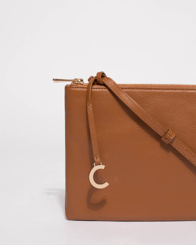 Tan Leather Margot Crossbody Bag
