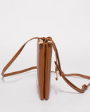 Tan Leather Margot Crossbody Bag
