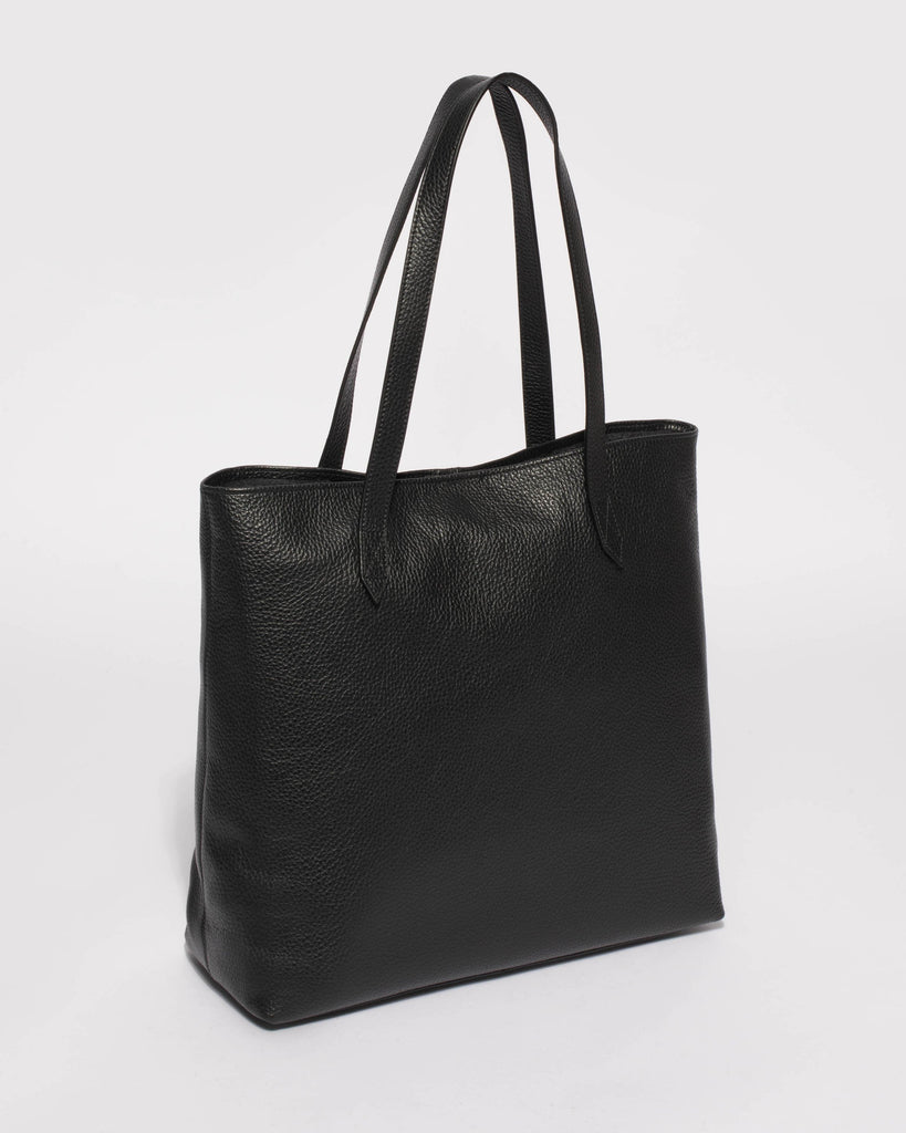 Black Nelly Leather Slouch Bag