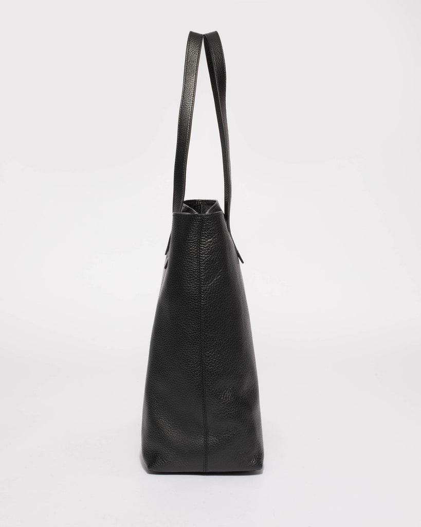 Black Nelly Leather Slouch Bag