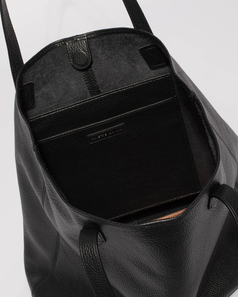 Black Nelly Leather Slouch Bag