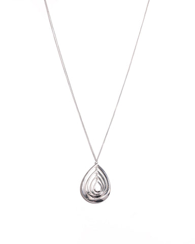 Silver Tone Gradual Disk Pendant Necklace