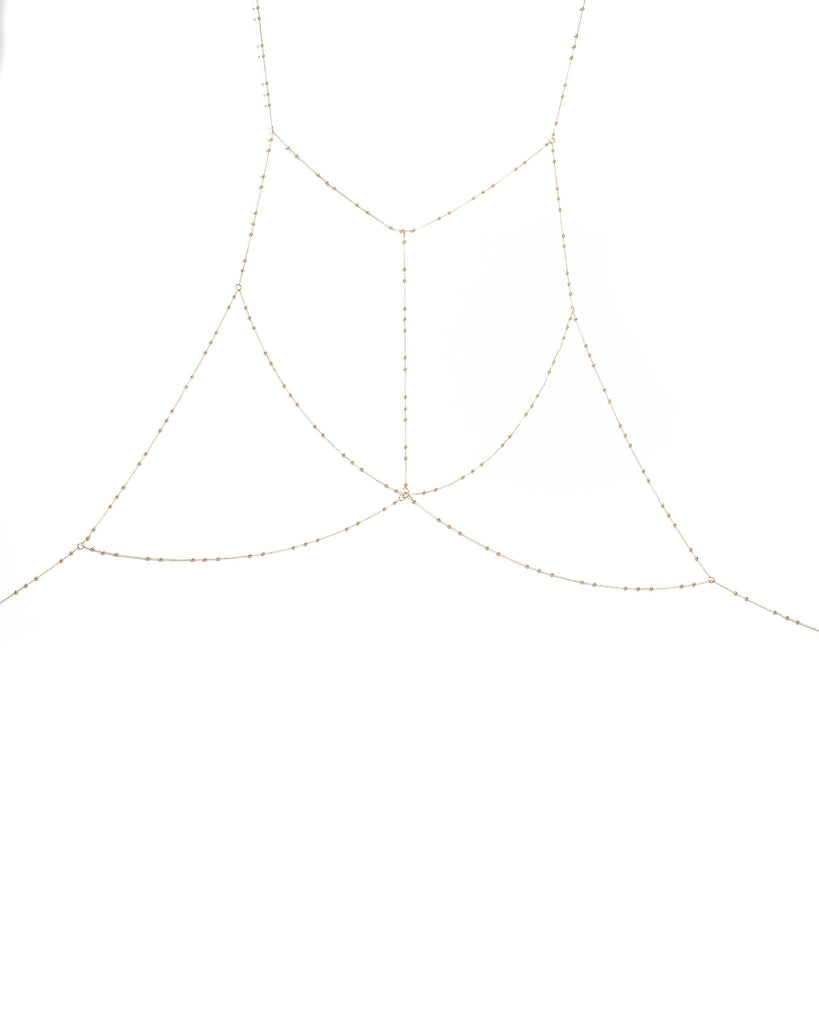 Gold Tone Metal Ball Chain Bra Chain