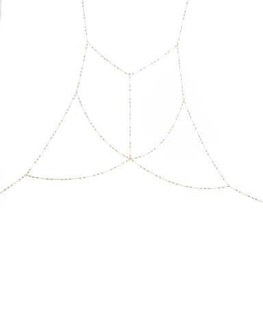 Gold Tone Metal Ball Chain Bra Chain