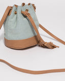 Blue Junior Tali Drawstring Mini Bucket Bag