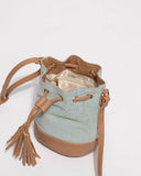 Blue Junior Tali Drawstring Mini Bucket Bag
