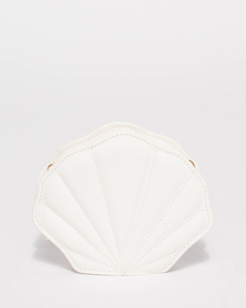 White Junior Hannah Shell Mini Crossbody Bag