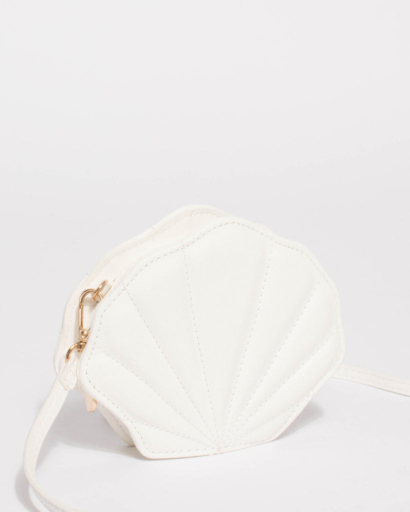 White Junior Hannah Shell Mini Crossbody Bag