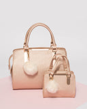 Rose Gold Jennifer Pom Pom Tote Bag