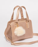 Rose Gold Jennifer Pom Pom Tote Bag