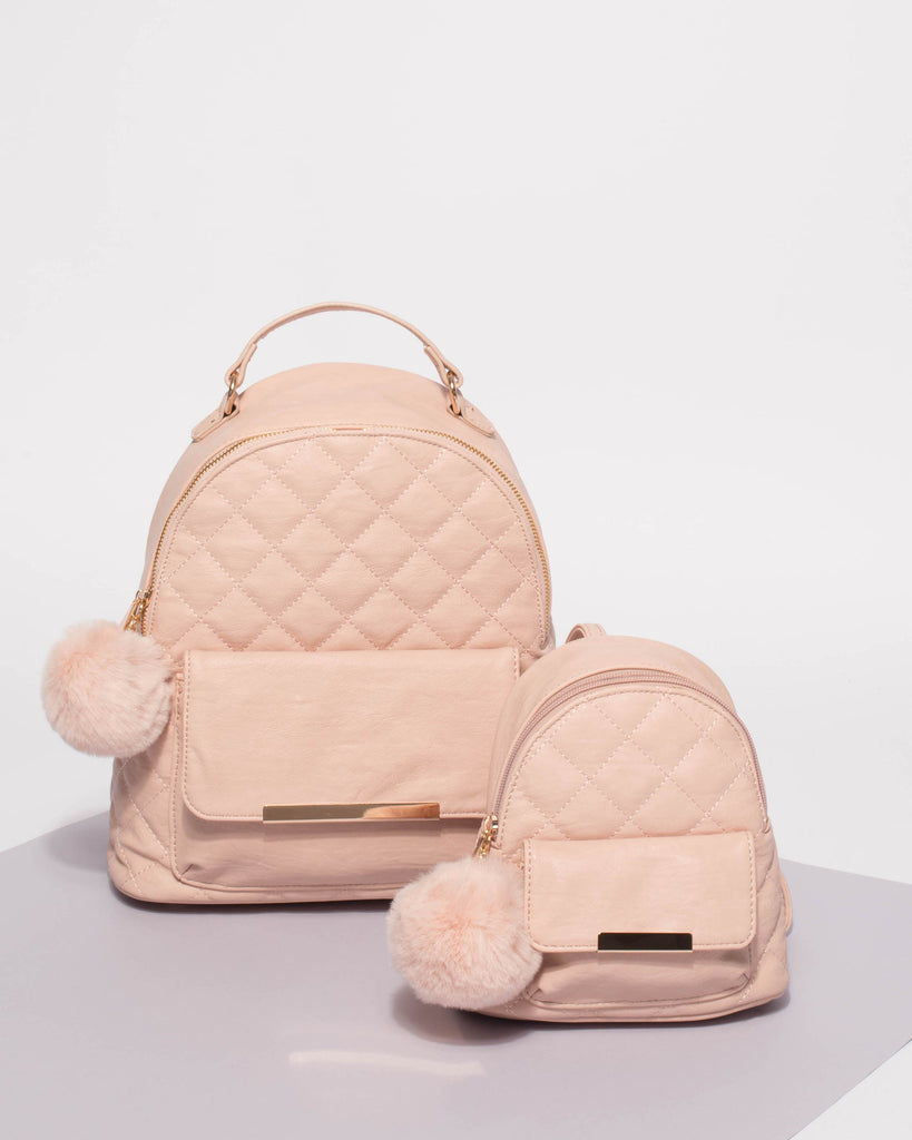 Pink Junior Quilted Mini Backpack