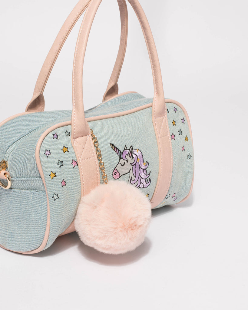 Blue Junior Unicorn Mini Weekender Bag