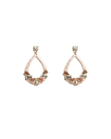 Gold Tone Acrylic Stone Drop Earrings