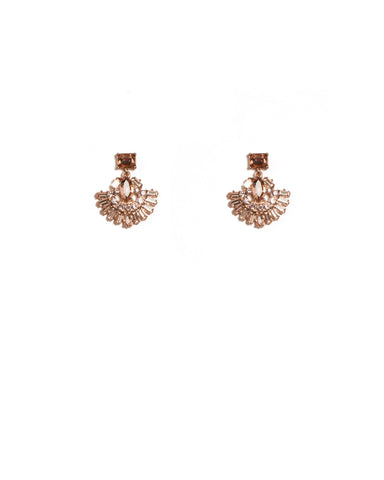 Rose Gold Tone Baguette Stone Drop Earrings
