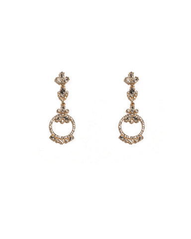 Crystal Gold Tone Navette Stone Drop Statement Earrings