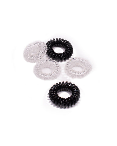 Black And Clear Mini Spiral Hair Pack