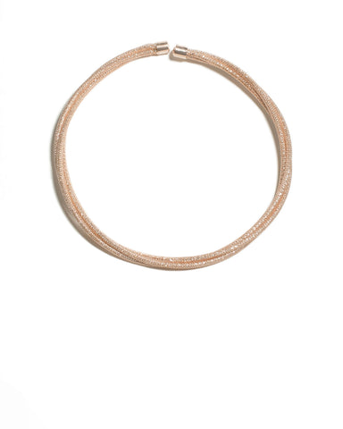 Rose Gold Tone Mesh Flexi Short Necklace
