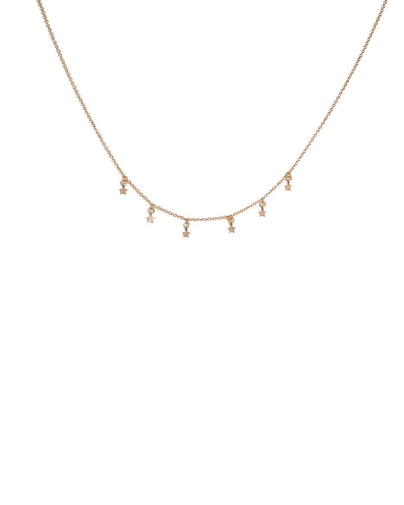 Gold Tone Fine Star Mini Necklace