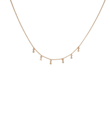 Gold Tone Fine Star Mini Necklace
