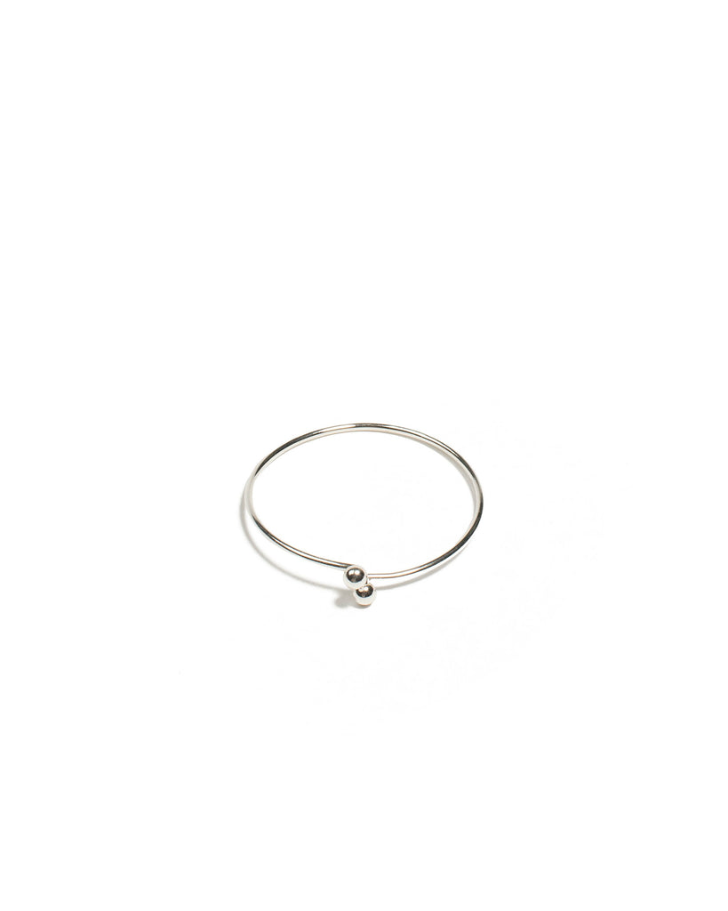 Silver Tone Metal Lock Mini Bangle