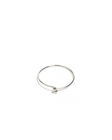 Silver Tone Metal Lock Mini Bangle