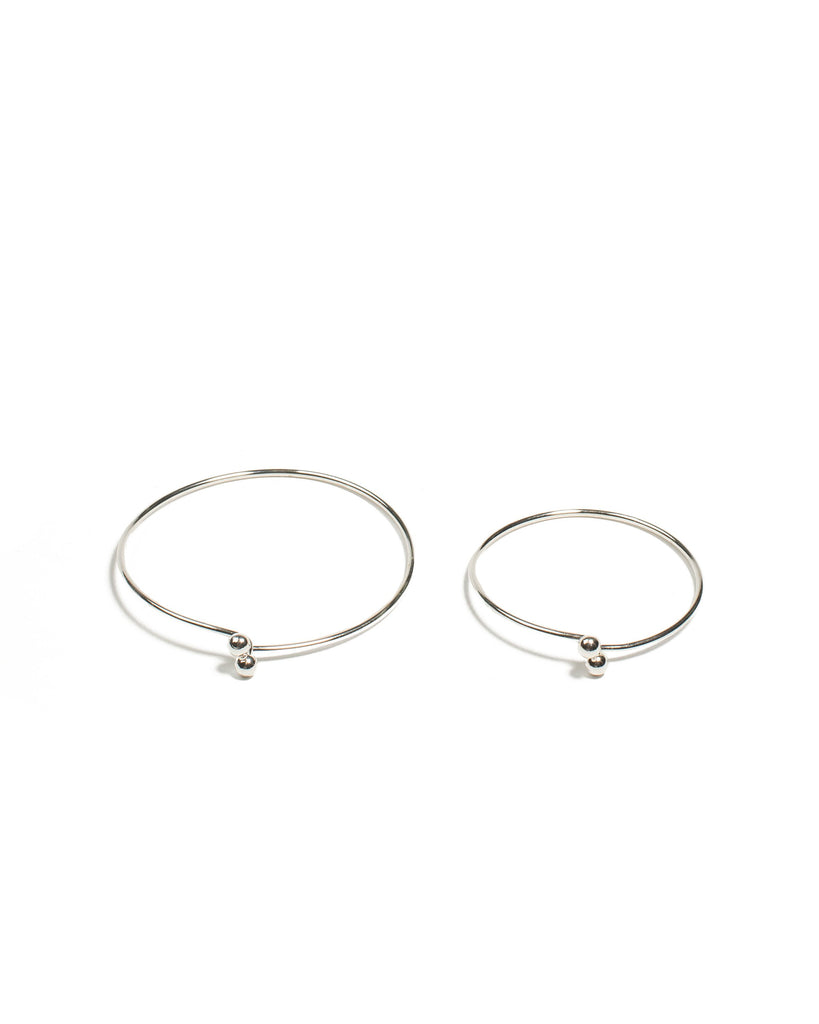 Silver Tone Metal Lock Mini Bangle