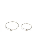 Silver Tone Metal Lock Mini Bangle
