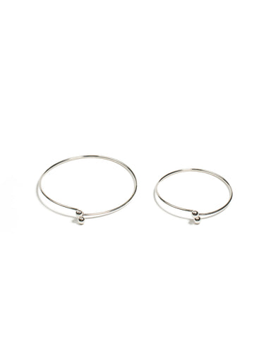 Silver Tone Metal Lock Mini Bangle