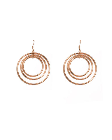 Rose Gold Tone Textured Metal Drop Earrings
