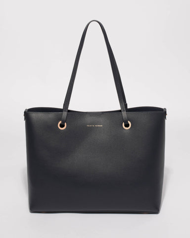 Navy Blake Leather Tote Bag