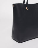 Navy Blake Leather Tote Bag