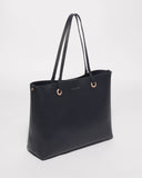 Navy Blake Leather Tote Bag