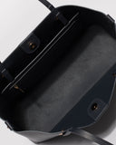 Navy Blake Leather Tote Bag