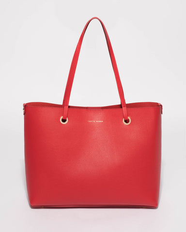 Red Blake Leather Tote Bag