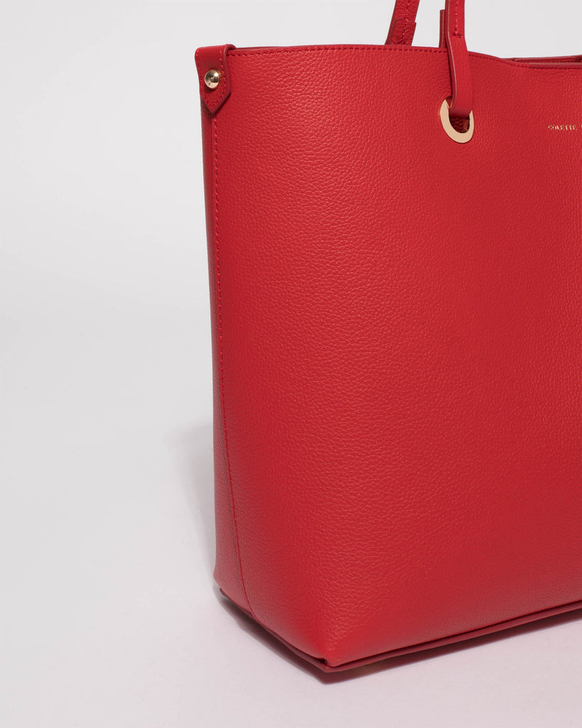 Red Blake Leather Tote Bag