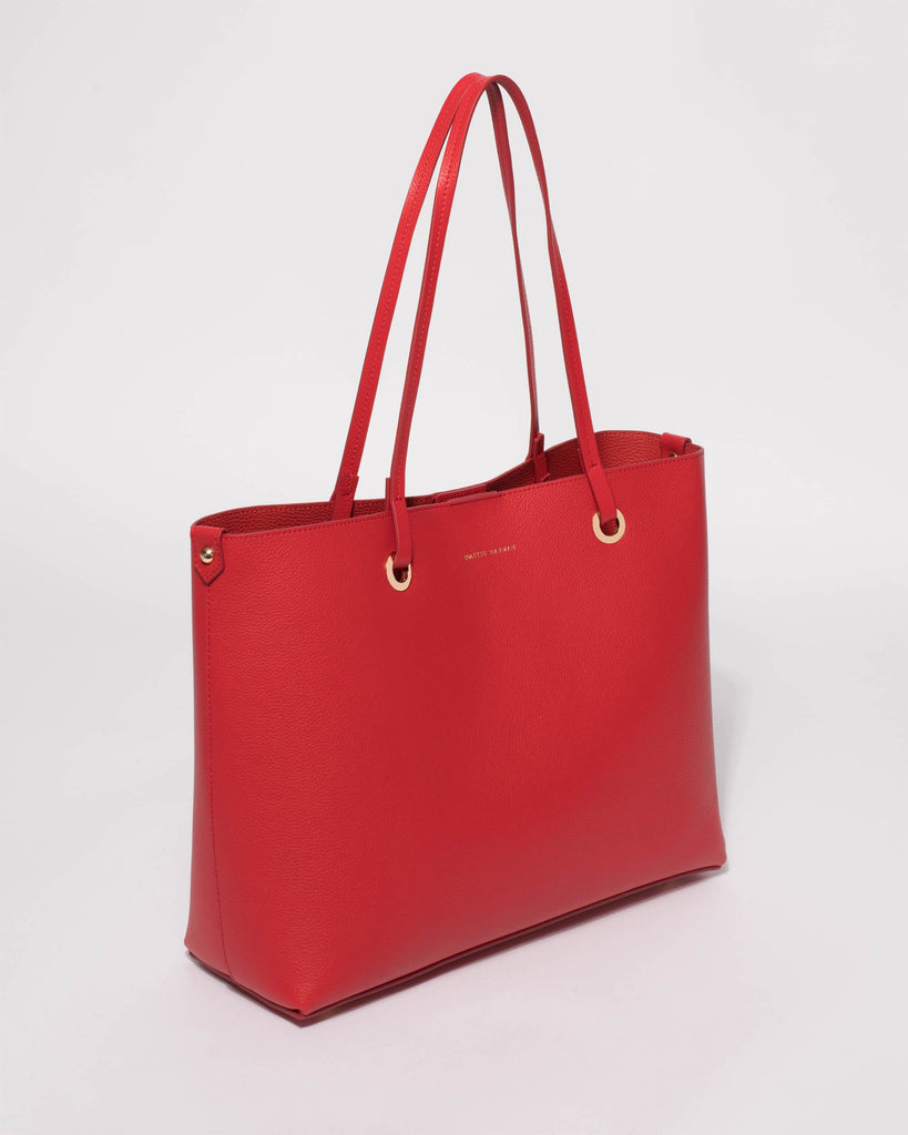 Red Blake Leather Tote Bag