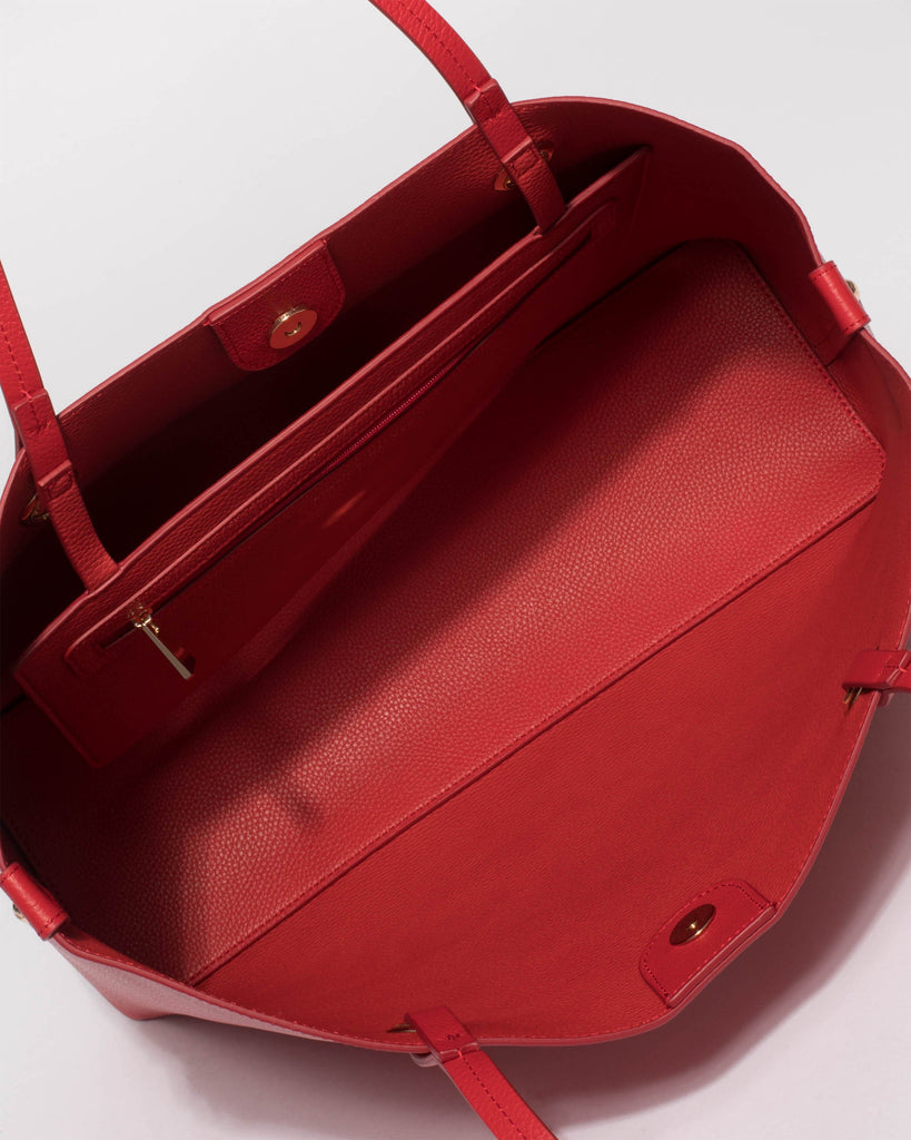 Red Blake Leather Tote Bag
