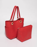 Red Leather Steve Tote Bag